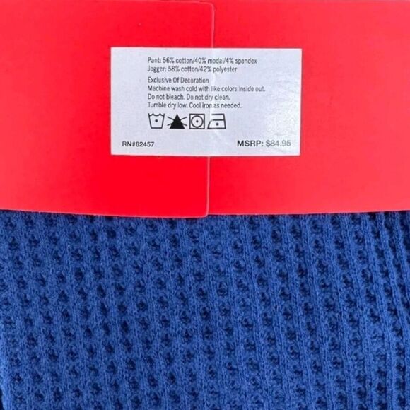 🎁Gap Men's 2 Pack Waffle Knit Thermal Jogger Pants Blue, Red & Black SZ Small - Picture 5 of 5